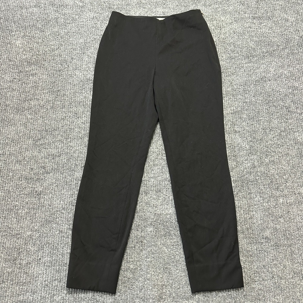 H M‎ Womens Pants Size S Small Black Flat Front Side Zip Mid Rise